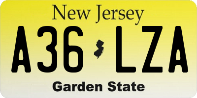 NJ license plate A36LZA