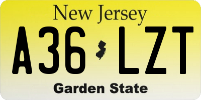 NJ license plate A36LZT