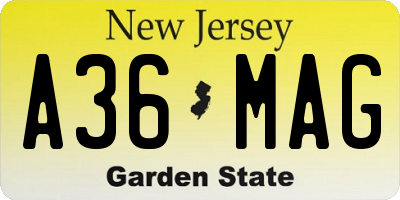 NJ license plate A36MAG