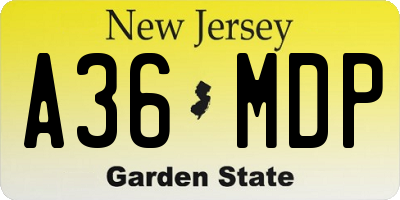 NJ license plate A36MDP