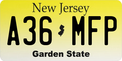 NJ license plate A36MFP