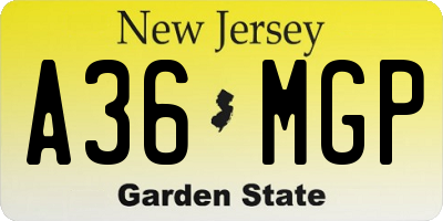 NJ license plate A36MGP
