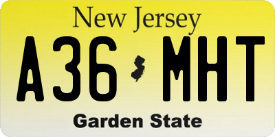 NJ license plate A36MHT