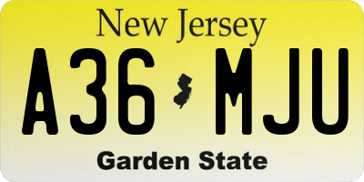 NJ license plate A36MJU