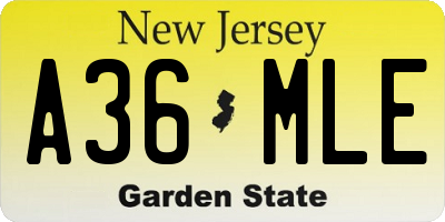 NJ license plate A36MLE