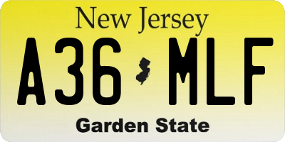 NJ license plate A36MLF