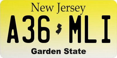 NJ license plate A36MLI