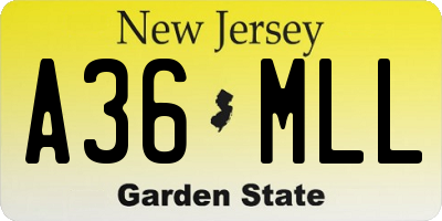 NJ license plate A36MLL