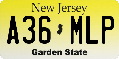 NJ license plate A36MLP