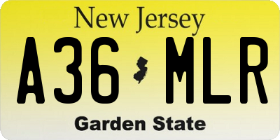 NJ license plate A36MLR