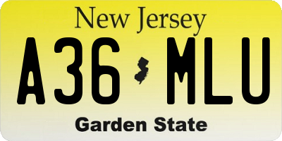 NJ license plate A36MLU