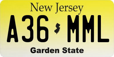 NJ license plate A36MML