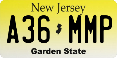 NJ license plate A36MMP
