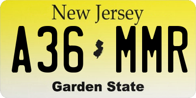 NJ license plate A36MMR