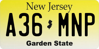 NJ license plate A36MNP