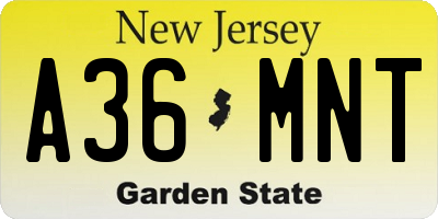 NJ license plate A36MNT