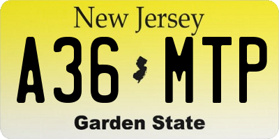 NJ license plate A36MTP