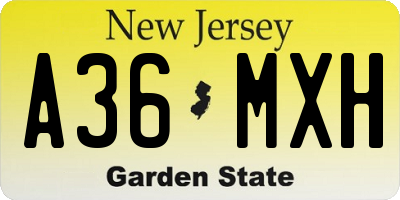 NJ license plate A36MXH