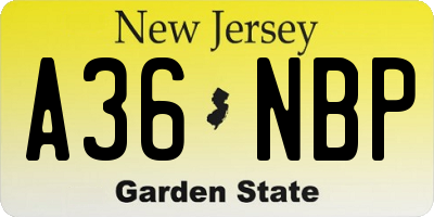 NJ license plate A36NBP