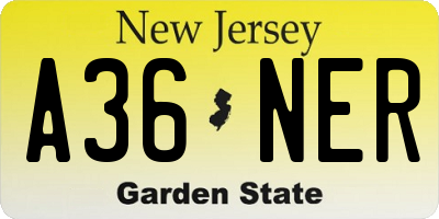 NJ license plate A36NER
