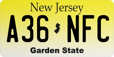 NJ license plate A36NFC