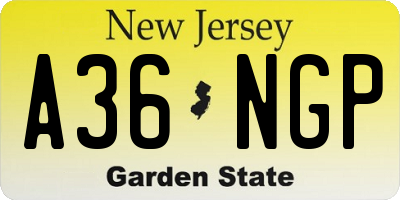 NJ license plate A36NGP