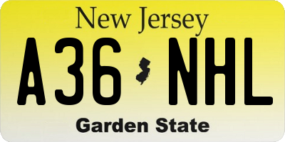 NJ license plate A36NHL