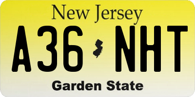 NJ license plate A36NHT