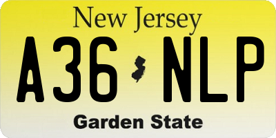NJ license plate A36NLP