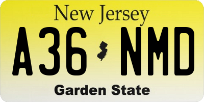 NJ license plate A36NMD