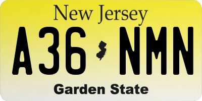 NJ license plate A36NMN