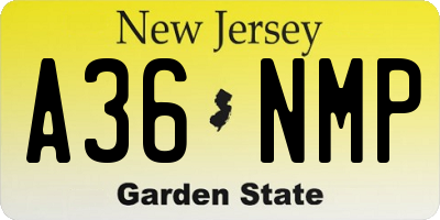 NJ license plate A36NMP
