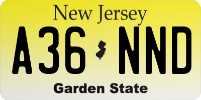 NJ license plate A36NND
