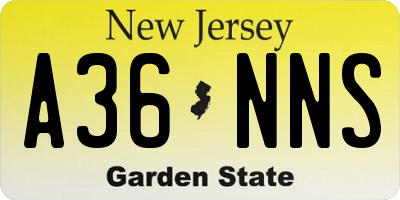 NJ license plate A36NNS