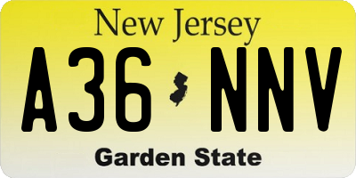 NJ license plate A36NNV