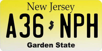 NJ license plate A36NPH
