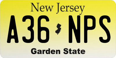 NJ license plate A36NPS