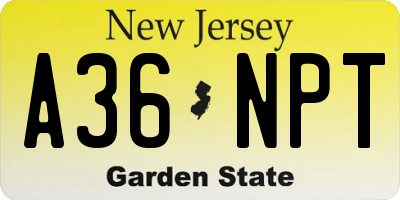 NJ license plate A36NPT