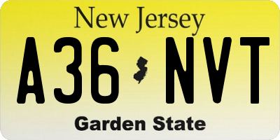 NJ license plate A36NVT