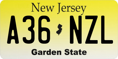 NJ license plate A36NZL