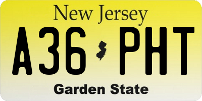 NJ license plate A36PHT