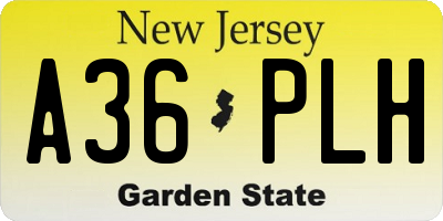 NJ license plate A36PLH