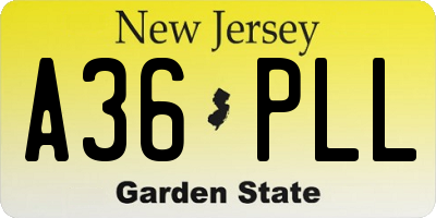 NJ license plate A36PLL