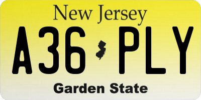 NJ license plate A36PLY