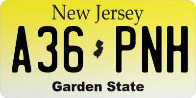 NJ license plate A36PNH