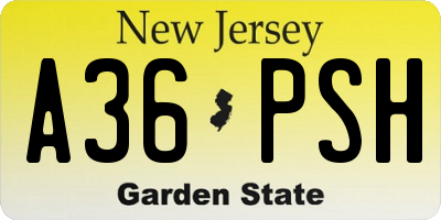 NJ license plate A36PSH