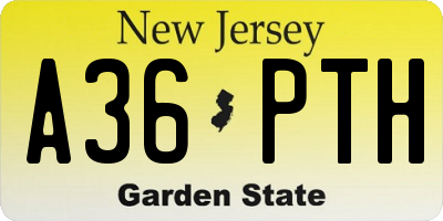 NJ license plate A36PTH