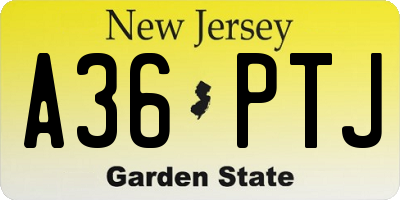 NJ license plate A36PTJ