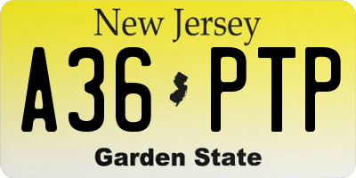 NJ license plate A36PTP