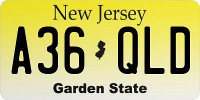 NJ license plate A36QLD